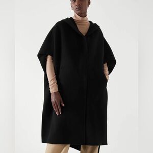NWT COS Wool-Mix Hooded Poncho Coat
